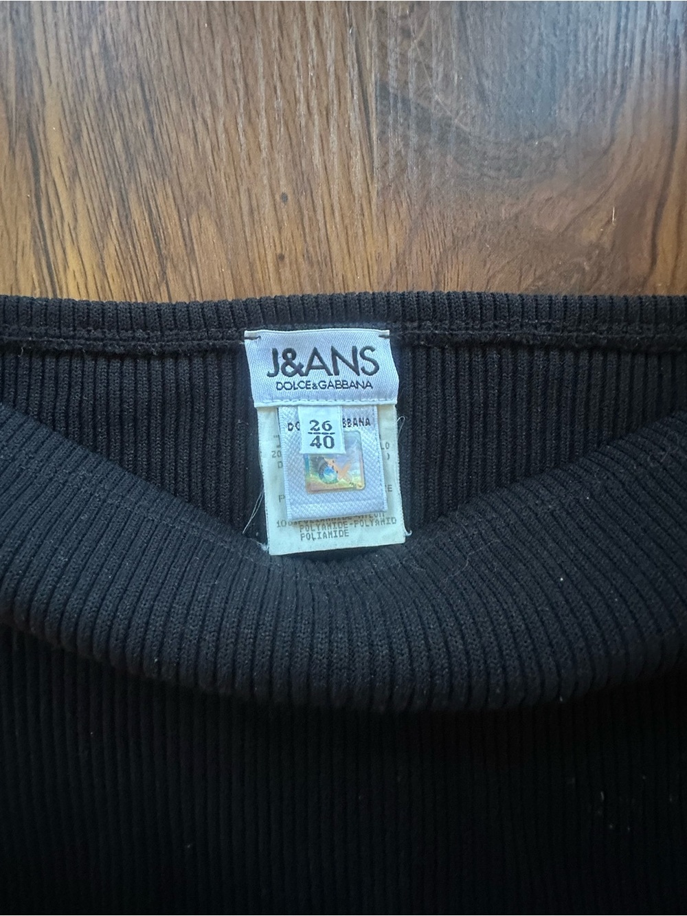 J&ANS Dolce & Gabbana Black Ribbed Midi Skirt